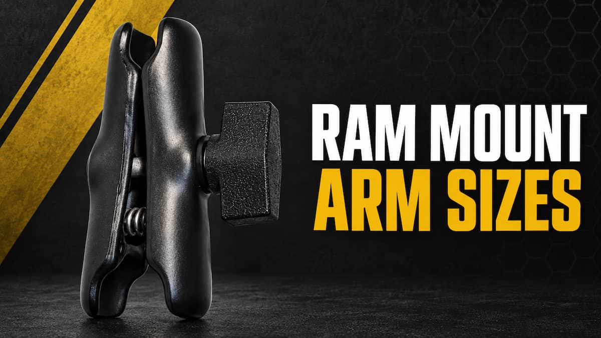 RAM Mount Arm Sizes RAM mount arm sizes guide showing a double socket arm