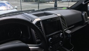Interior of a Ford F-150 Lots of Room for phone, tablet and GPS Mounts