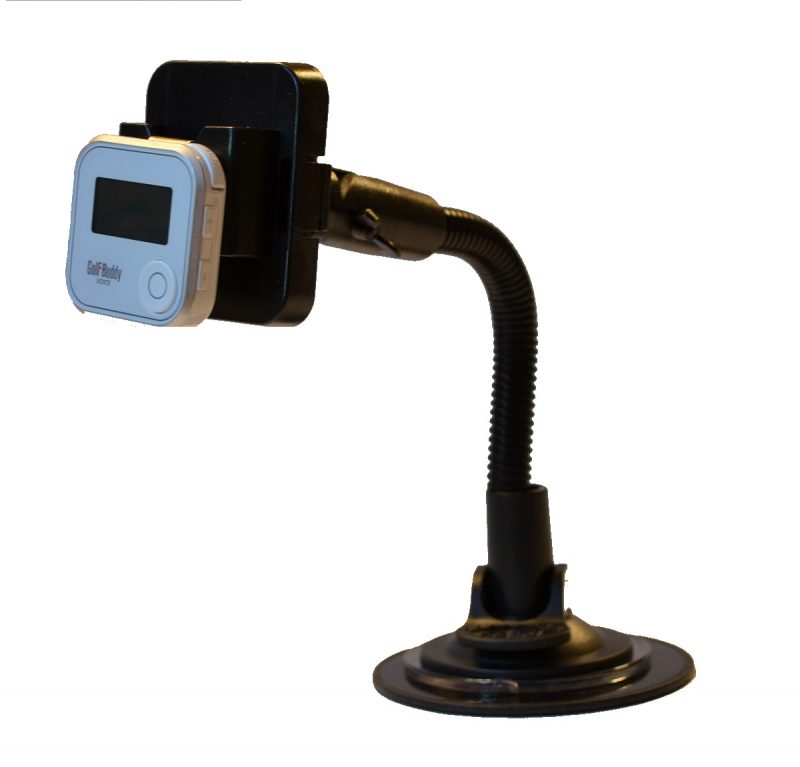 GolfBuddy Voice on a Suction Cup Mount