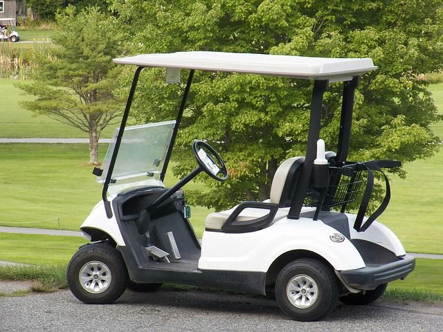 Golf cart phone mount setup on a golf course