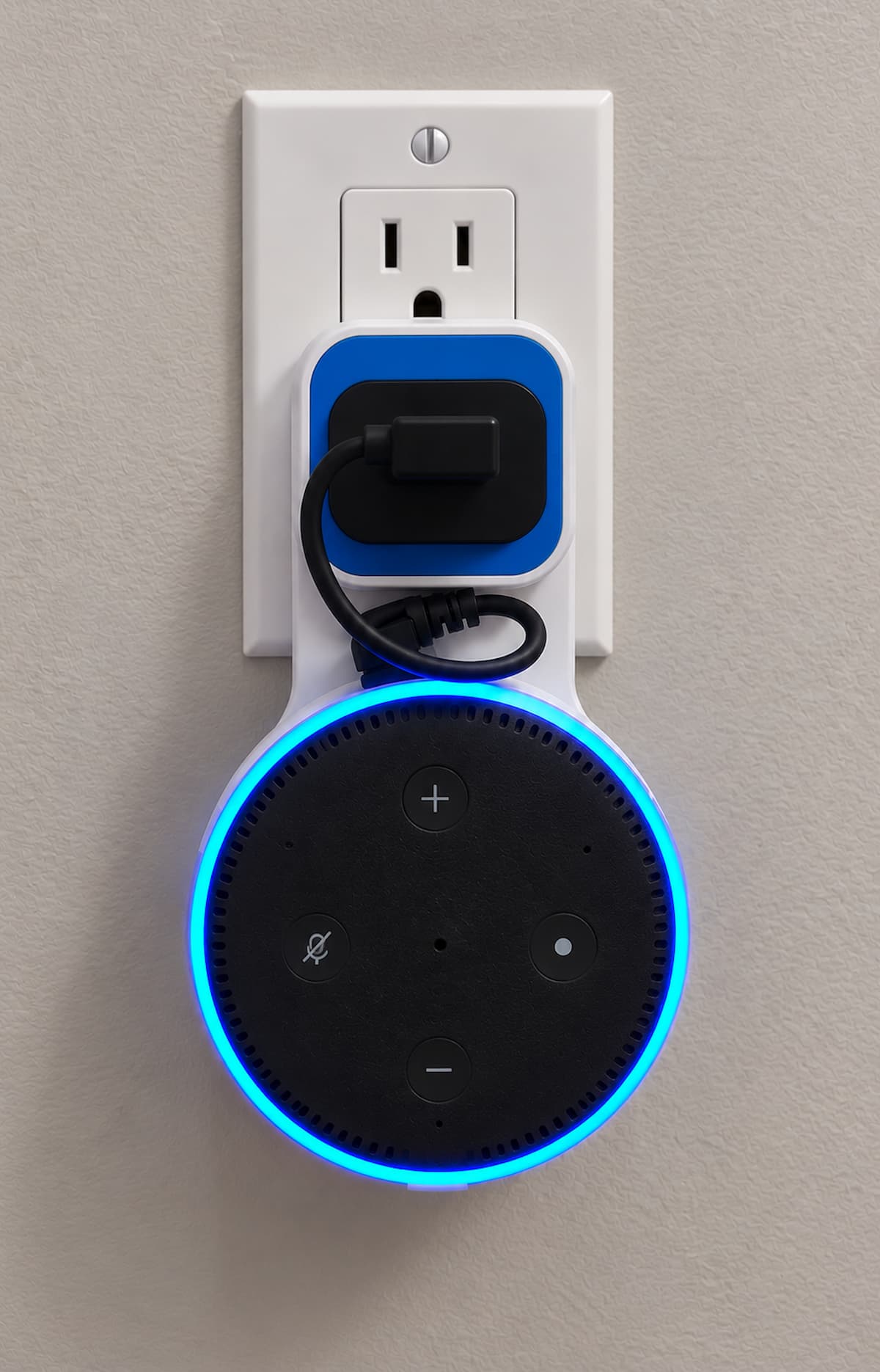 Echo Dot Wall Mount Echo Dot mount on a wall outlet