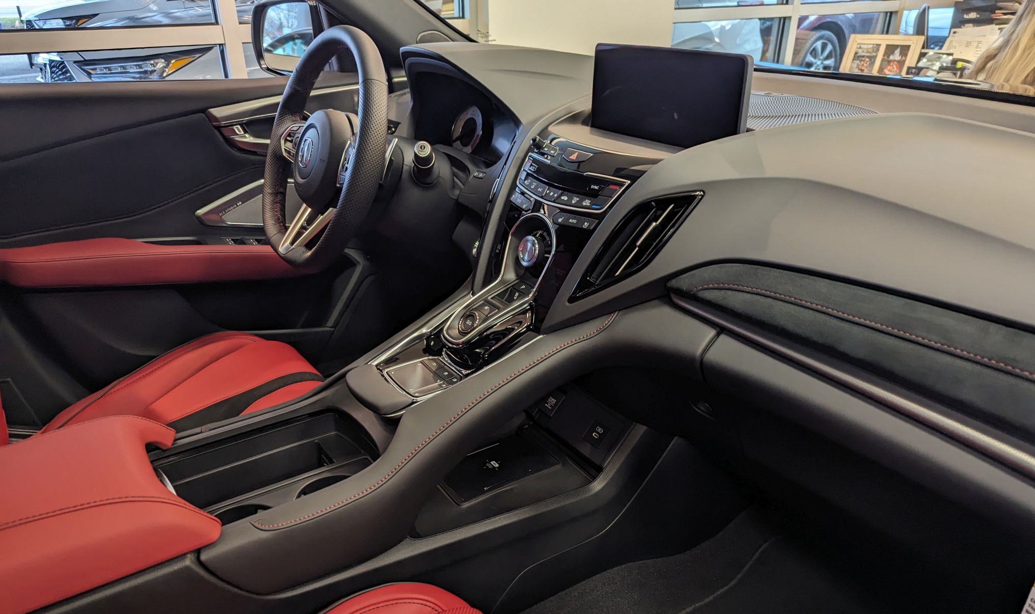 Interior of Acura RDX showing possible phone mount locations
