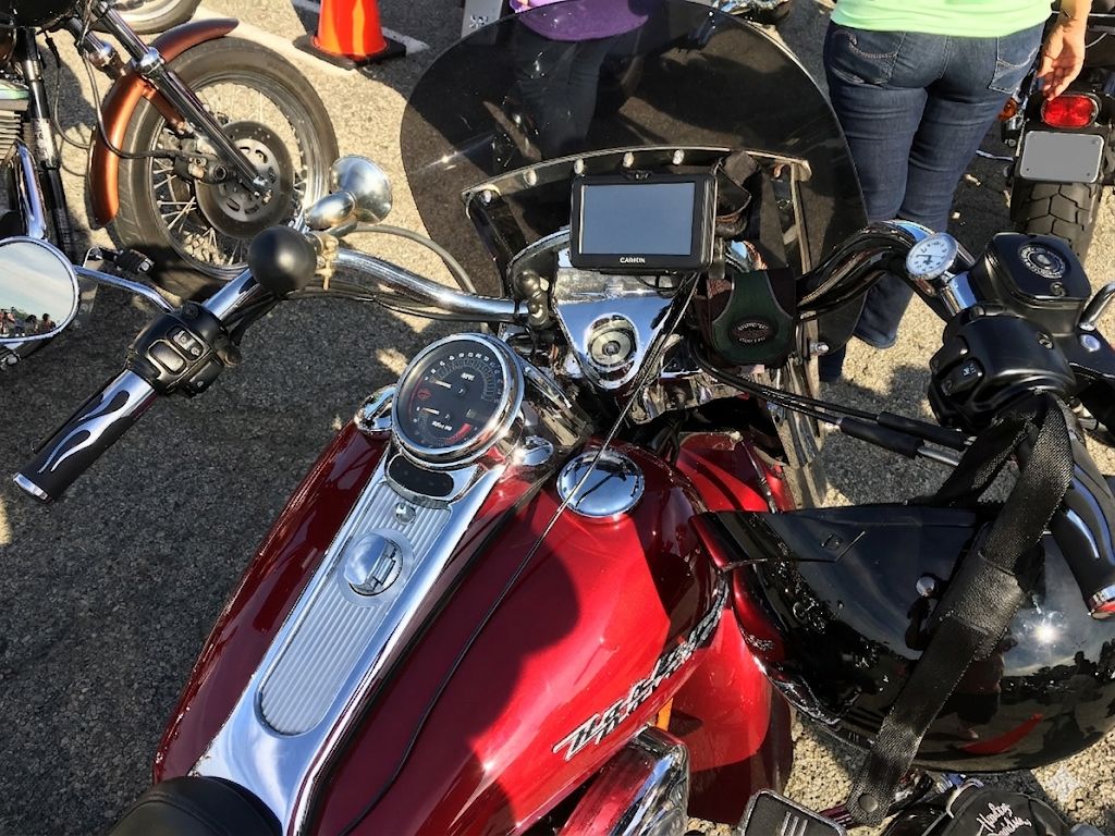 Motorcycle with a GPS mounted