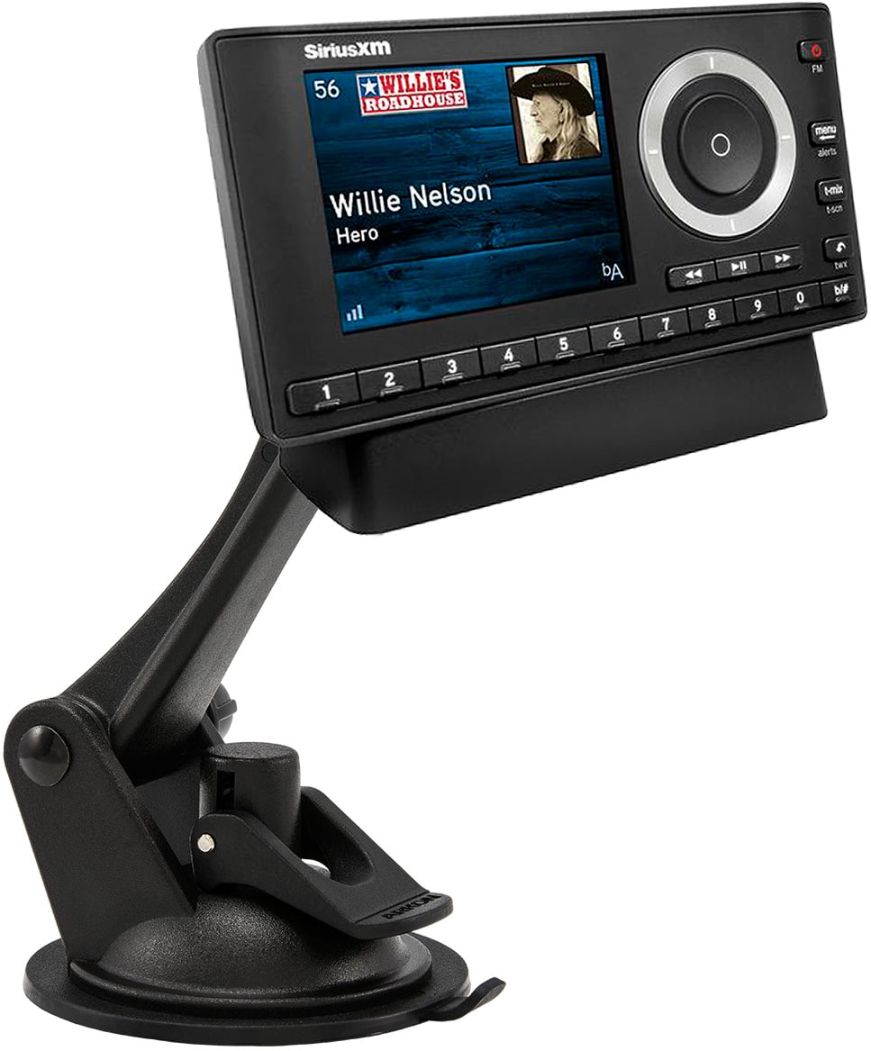 SiriusXM radio mounted using seat bolt mount