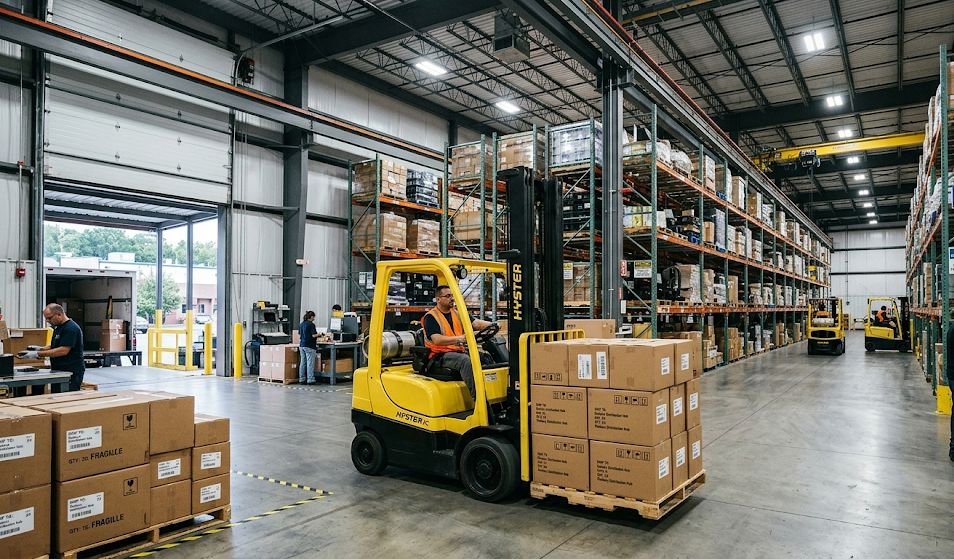 Heavy duty industrial tablet mount for warehouse and forklift use