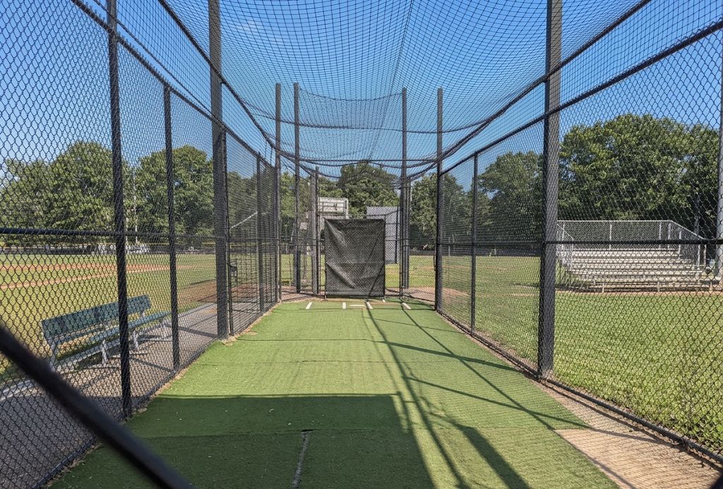Batting Cage Phone mount on batting cage fence