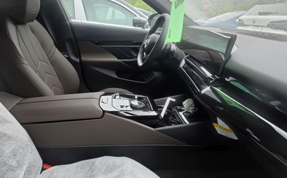 BMW 530i interior showing dashboard and infotainment screen