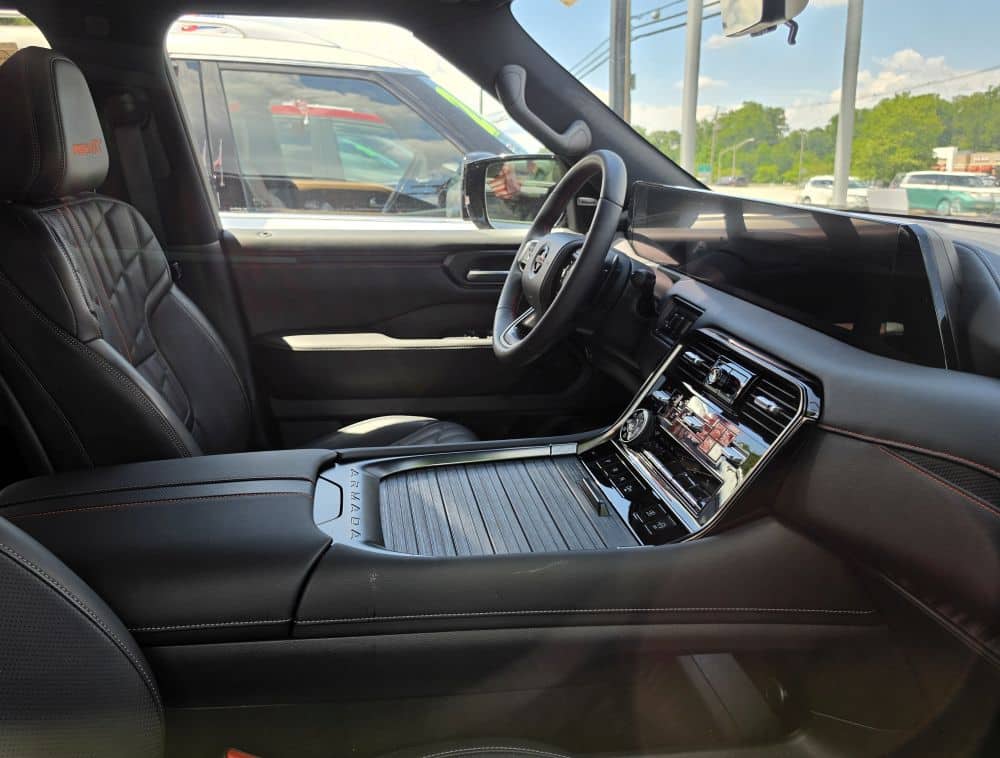 Nissan Armada interior showing dashboard and infotainment screen