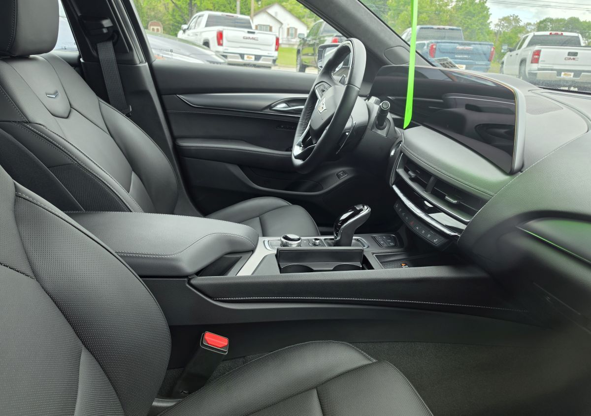 Cadillac CT5 dashboard and center touchscreen where a phone mount attaches