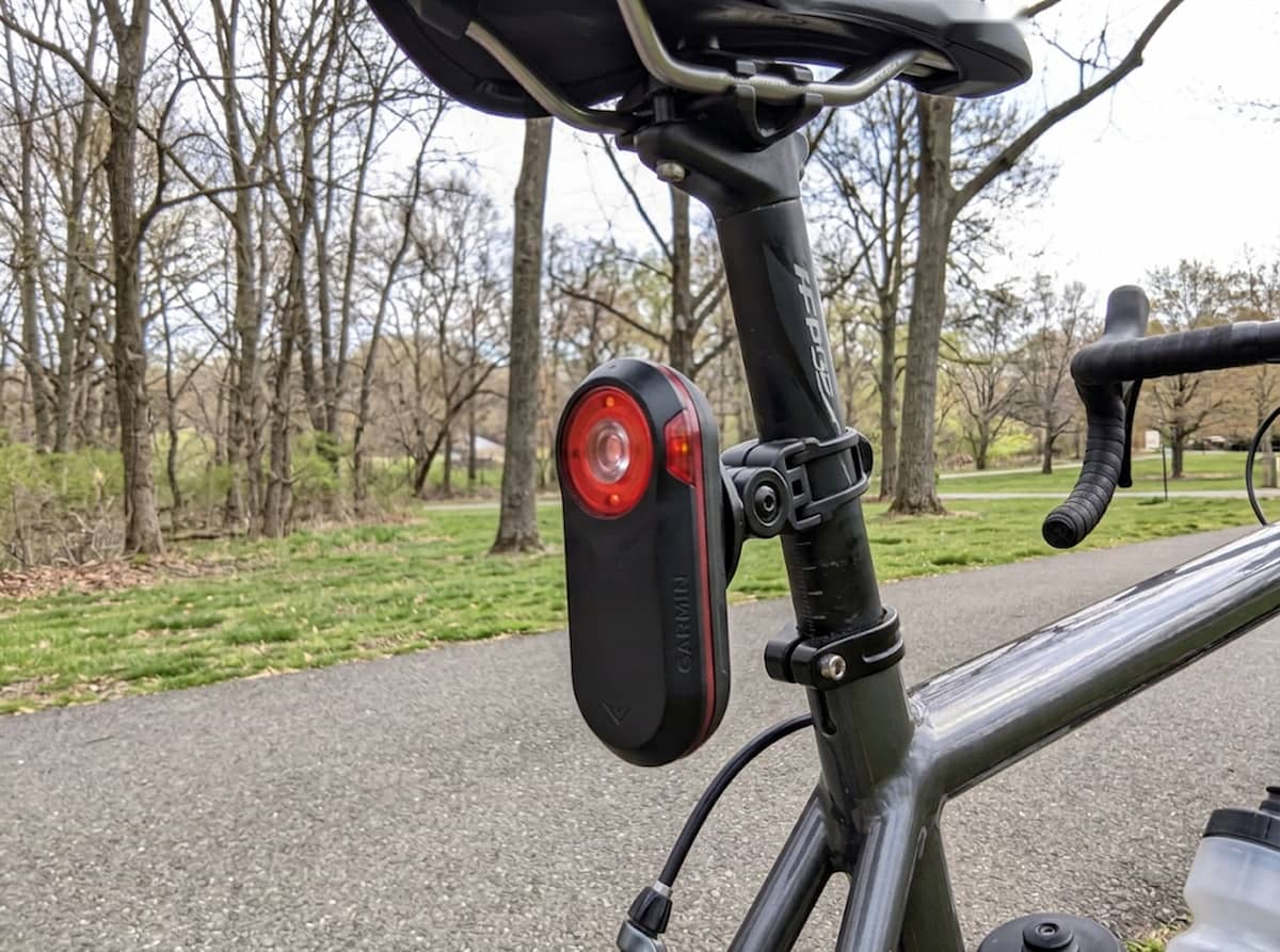 Garmin Varia mount on a bicycle seatpost