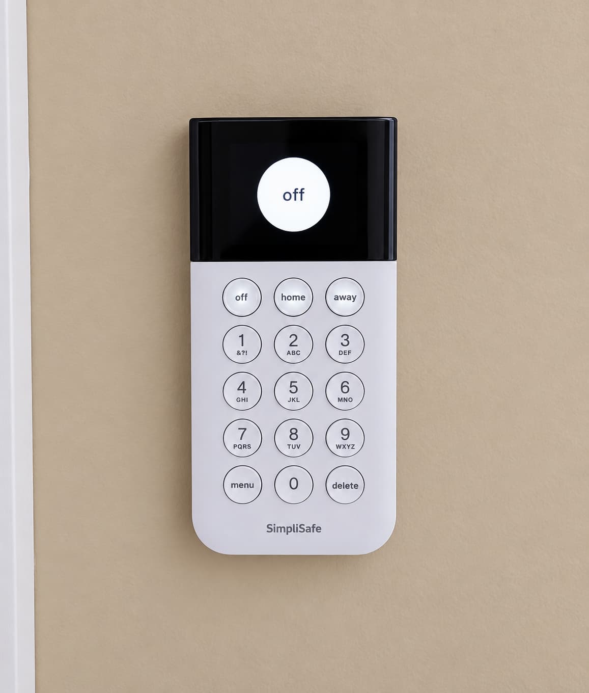 SimpliSafe Keypad Mount on Wall SimpliSafe keypad for a multiple home security system