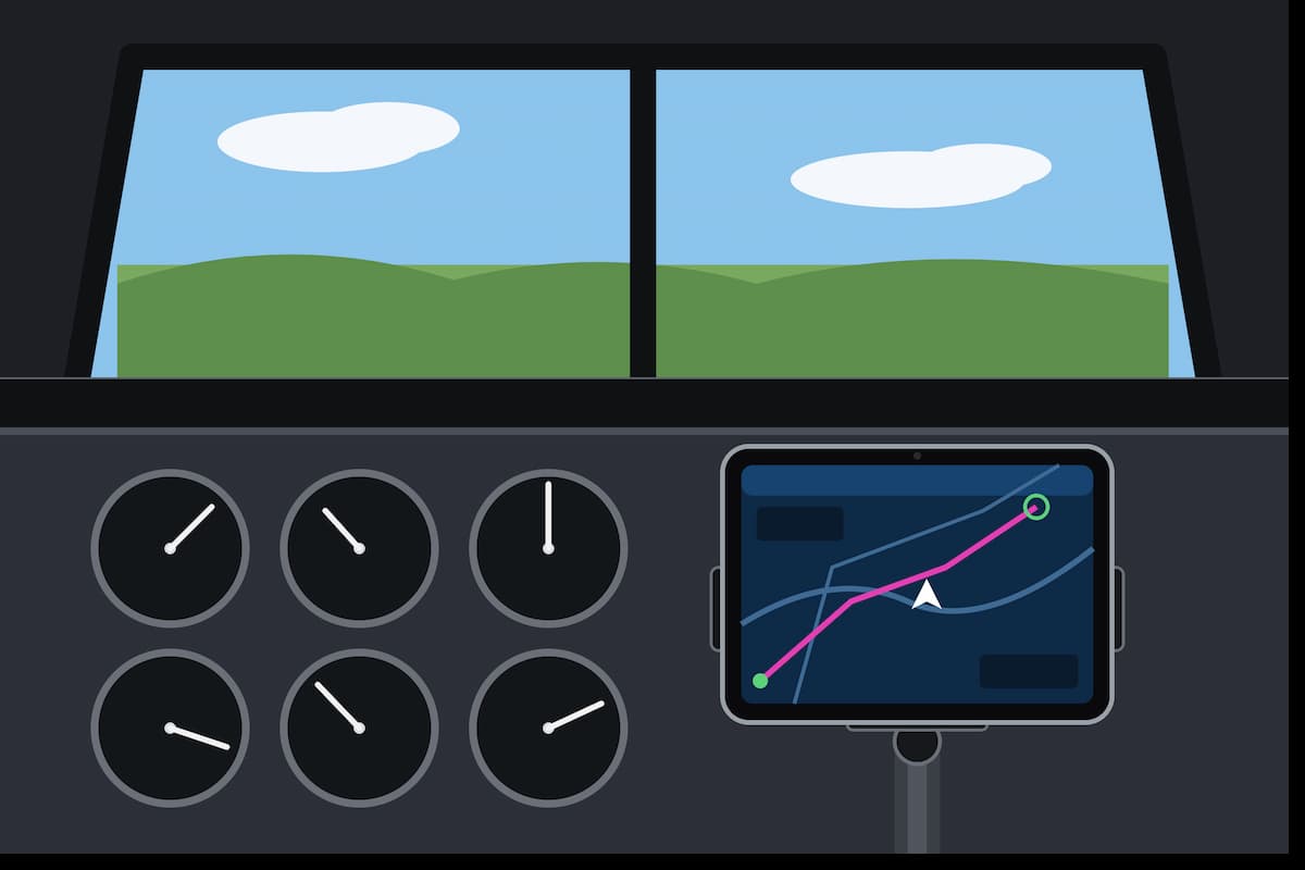 Best Aviation iPad Mounts Aviation iPad mount holding a tablet in an airplane cockpit